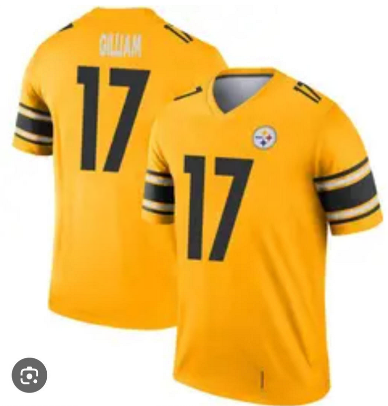 Men Pittsburgh Steelers  #17 Gilliam yellow Nike 2025 Limited NFL Jersey 09
